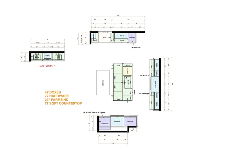 Kitchen cabinets layout